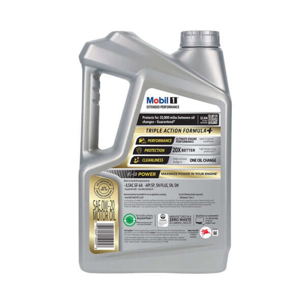 Mobil 1 Extended Performance Full Synthetic Motor Oil 0W-20, 5 Quart - Image 2