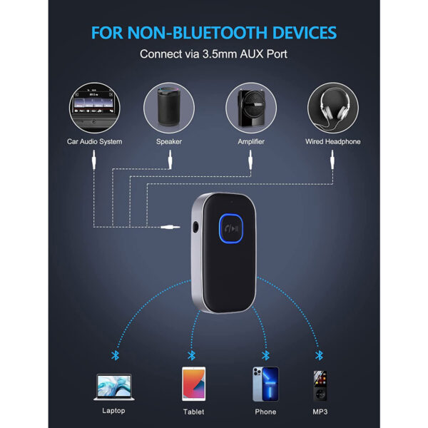 COMSOON Bluetooth Receiver for Car, Noise Cancelling 3.5mm AUX Bluetooth Car Adapter - Image 2