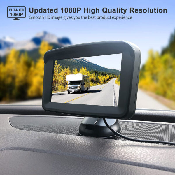 Backup Camera Ease-Setup for Cars: 5-inch HD 1080P Rear View Camera - Image 2