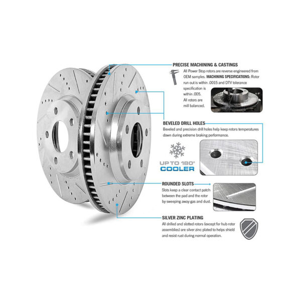 Power Stop AR8640XPR Front Evolution Drilled & Slotted Rotor Pair - Image 4