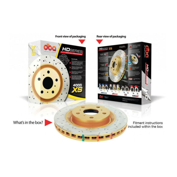DBA Rear 4000XS Drilled & Slotted Brake Rotor For Subaru Forester #DBA42659XS-10 - Image 3