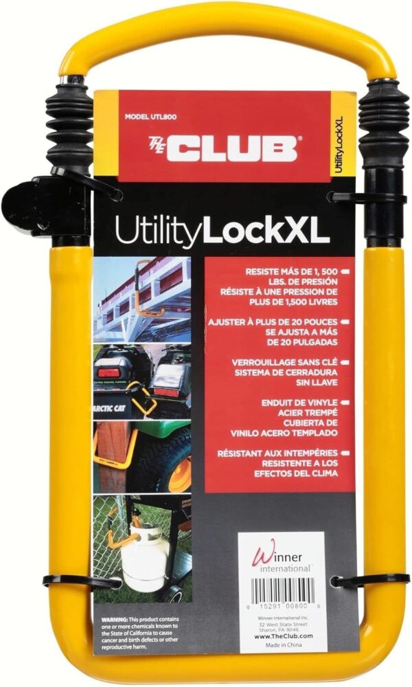 Winner International The Club UTL800 Utility Lock, 13.25"-20.25"