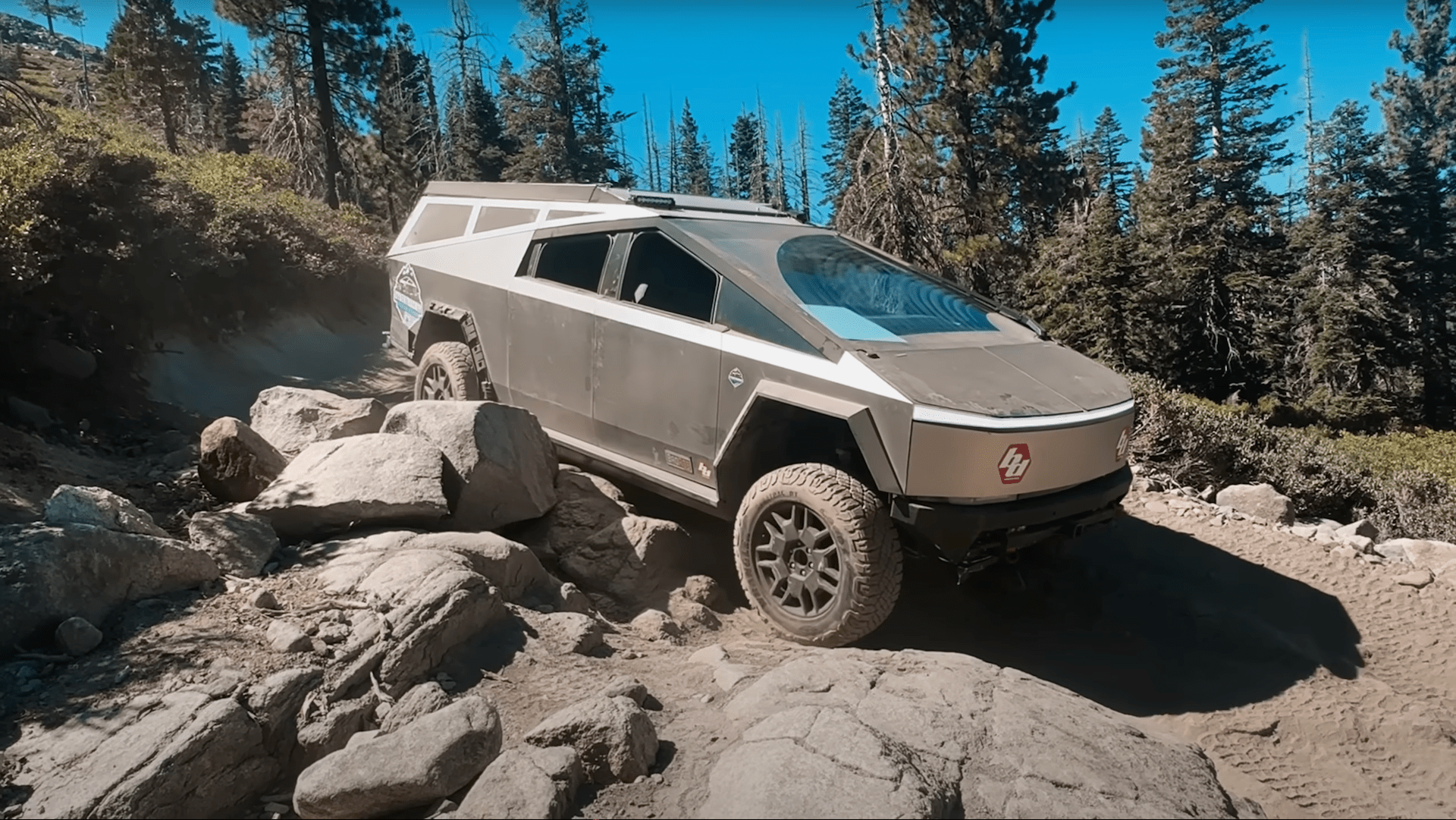 Watch a Tesla Cybertruck Struggle to Finish the Rubicon Trail