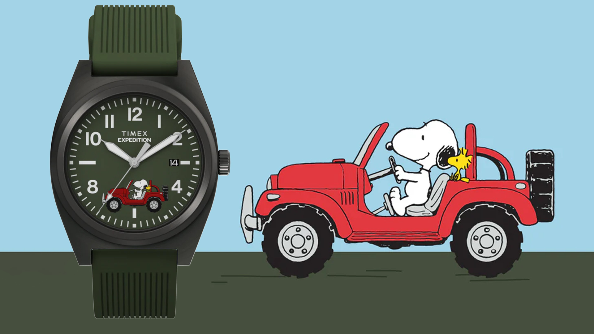 Snoopy Goes Off-Roading on This Affordable Expedition Watch